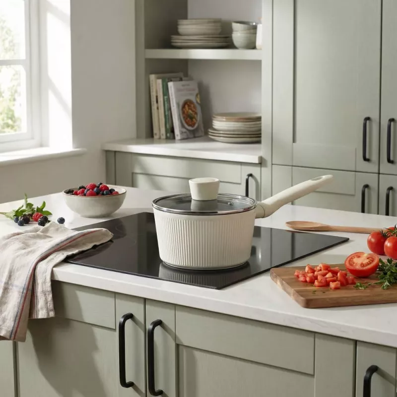Russell Hobbs RH03867C Cote 18 cm Saucepan, Cream
