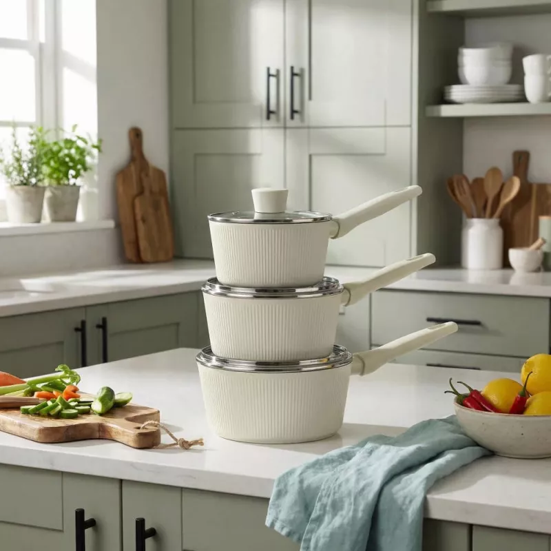 Russell Hobbs RH03868C Cote 20 cm Saucepan, Cream