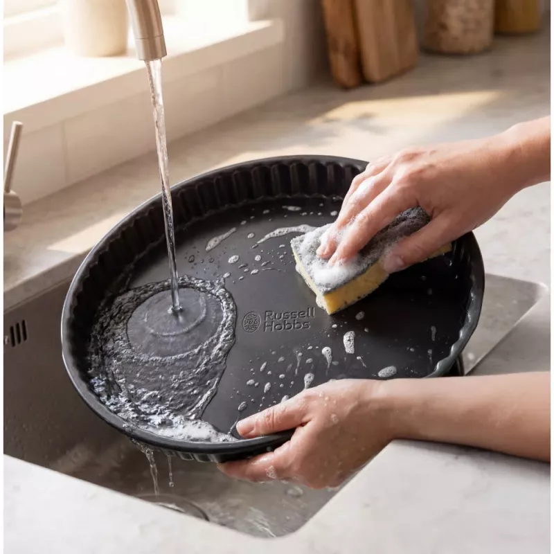 Russell Hobbs RH03899 Everyday Tart Tin 25 cm Non-Stick Carbon Steel Loose Base Grey