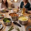 Russell Hobbs RH04034 Zestaw 4 garnków ze stali nierdzewnej z inteligentnymi pokrywkami Smart Clip