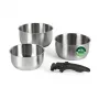 Russell Hobbs RH04034 Zestaw 4 garnków ze stali nierdzewnej z inteligentnymi pokrywkami Smart Clip