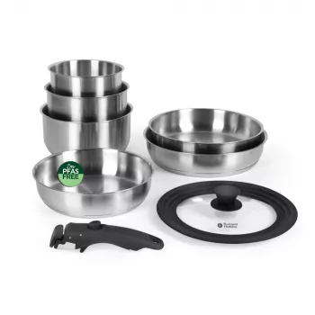 Russell Hobbs RH04041 Zestaw Garnków ze Stali Nierdzewnej 8 Części Smart Clip