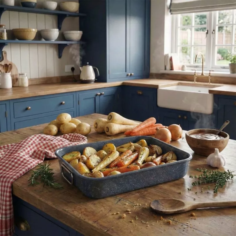 Russell Hobbs RH04097 Nightfall Stone Roaster And Rack - Grey, Carbon Steel, 38 cm