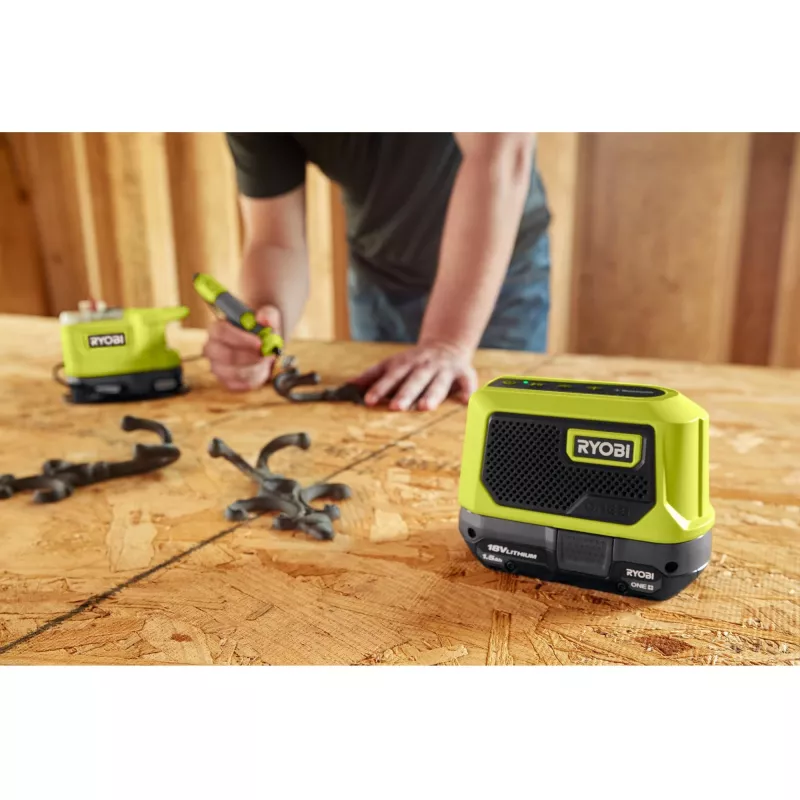 RYOBI ONE+ 18V Bluetooth Mini Speaker (Green/Black, Body Only)