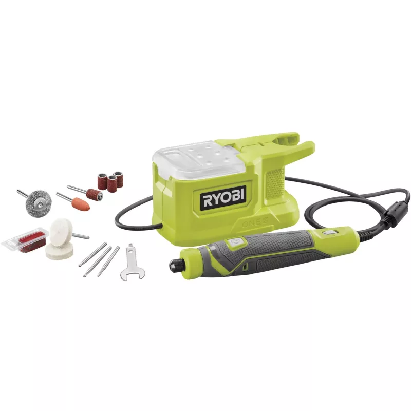 RYOBI ONE+ 18V Akumulatorowe Narzędzie Rotacyjne RRT18-0 z 15 Akcesoriami