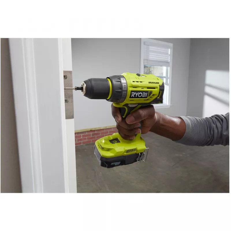RYOBI ONE+ Akumulatorowa Wiertarko-Wkrętarka R18DD7-220S, 18V (Zielony/Czarny, 2x Akumulator Li-Ion 2.0Ah, Torba Narzędziowa)