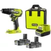 RYOBI ONE+ Akumulatorowa Wiertarko-wkrętarka udarowa R18PD5-220S, 18V (Zielony/Czarny, 2x 2.0Ah akumulatory Li-Ion)
