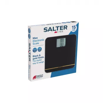 Salter 9075 BGFEU12 Max Elektroniczna Waga Łazienkowa, Czarny/Złoty
