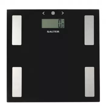 Salter 9150 BFEU12 Czarna Szklana Waga Łazienkowa z Analizatorem Składu Ciała