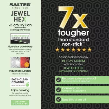 Salter BW11621SA3 Jewel Hex 28cm Fry Pan