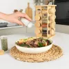 Salter BW127771 Bamboo Rotating Spice Rack z 16 szklanymi słoikami