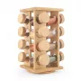Salter BW127771 Bamboo Rotating Spice Rack z 16 szklanymi słoikami