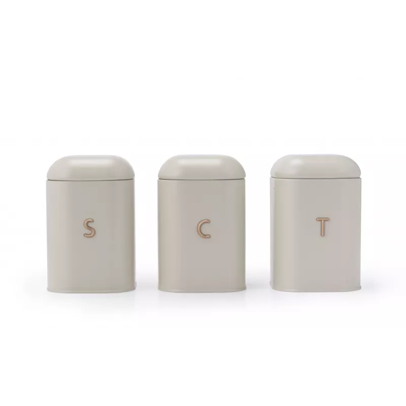 Salter BW13729OEU7 Pebble 3 Piece Canister Set Stone, Beige