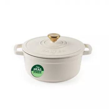 Salter BW13771C Chester 3.4L Żeliwny Garnek do Gulaszu 24 cm, Kolor Kremowy