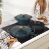Salter BW13772GR Chester 2.8L Shallow Cast Iron Casserole Pot 30 cm, Green