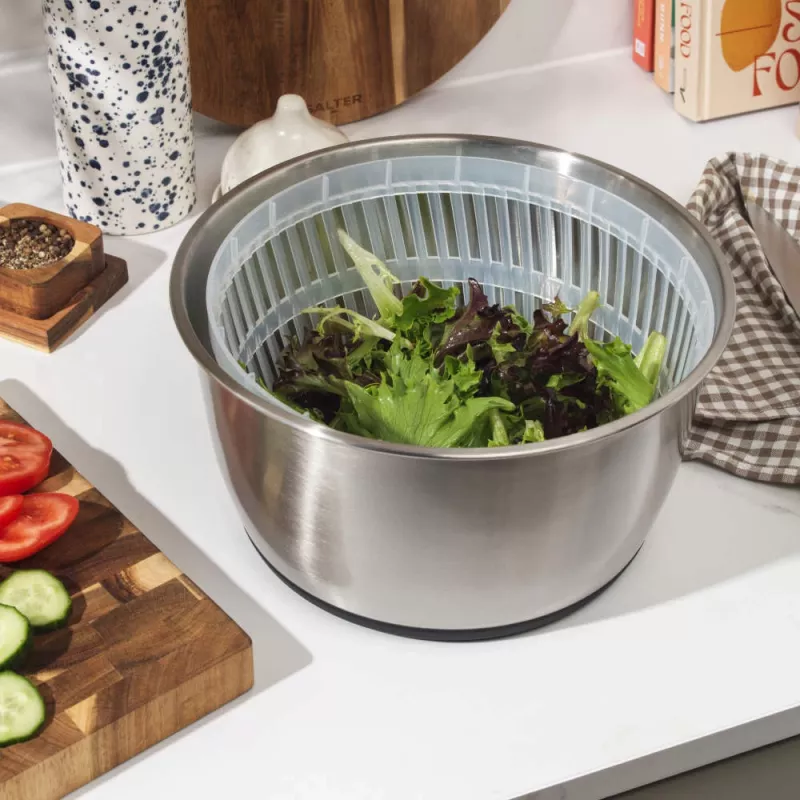 Salter BW14097 Salad Spinner 6L, Silver