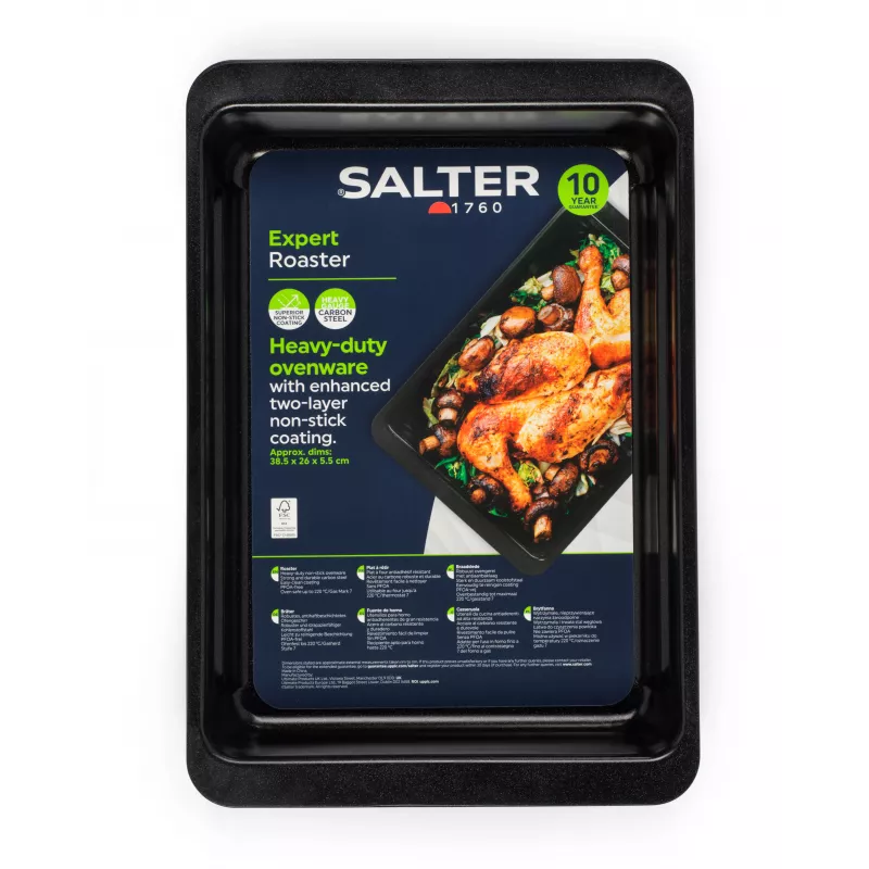 Brytfanna Salter BW14525 Expert Roaster - Czarny, 40 cm, Stal węglowa, Nieprzywierająca