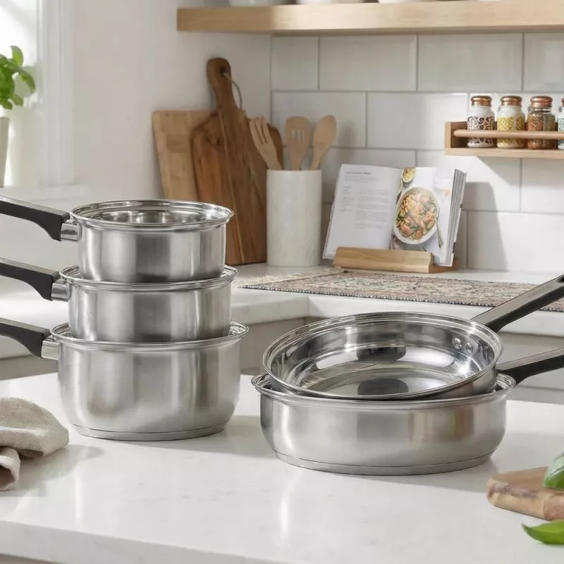 Zestaw patelni Salter BW14629 Expert 5-częściowy - kute aluminium, nieprzywierająca, kompatybilna z indukcją, czarny