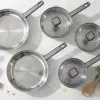 Zestaw patelni Salter BW14629 Expert 5-częściowy - kute aluminium, nieprzywierająca, kompatybilna z indukcją, czarny