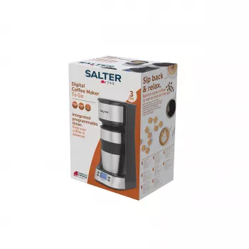 Ekspres do kawy cyfrowy Salter EK2732FVDE - 1,5L, 12 filiżanek, czarno-srebrny