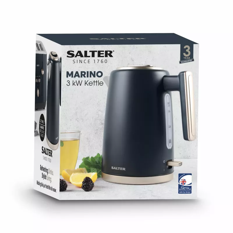 Czajnik Salter EK5561BGRYFVDE Marino Rapid Boil - 1.7L, 3000W, stal nierdzewna, szary