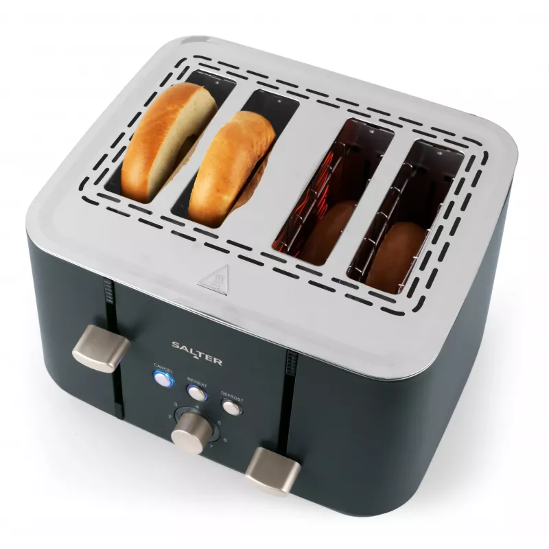 Salter EK5565BGRYFVDE Marino 4-Slice Toaster - Grey Stainless Steel