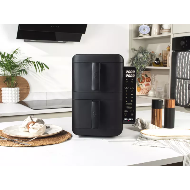 Salter EK6642VDE VertiCook Ultra Vertical Health Grill & Air Fryer, 1500 W, Black & Silver