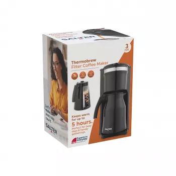 Salter EK6664VDE ThermoBrew Ekspres do Kawy Filtrowanej 1.25L 900W Czarny/Stal Nierdzewna