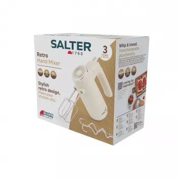 Salter EK6684CRMVDE Retro Hand Mixer 250W Cream