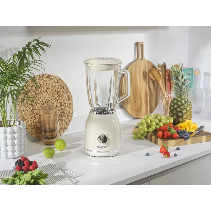 Salter EK6687CRMVDE Retro Glass Jug Blender 1000W 1.5L Cream