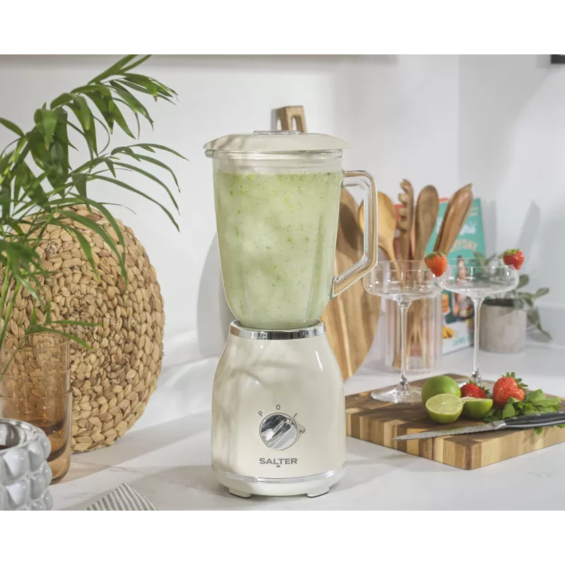 Salter EK6687CRMVDE Retro Glass Jug Blender 1000W 1.5L Cream