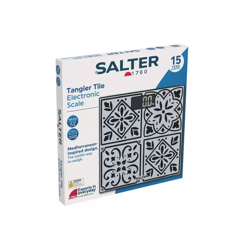 Salter SA00702TCFEU12 Tanger Tile Elektroniczna Waga Kuchenna, 5 kg / 1 g, Wielokolorowa