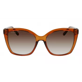 Salvatore Ferragamo SF1026S-261 Damskie okulary przeciwsłoneczne kocie oko Havana brązowy gradient 54mm