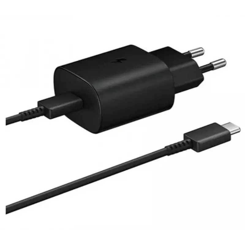 Samsung 25W USB-C Super Fast Charging Travel Adapter z kablem USB-C na USB-C - Czarny