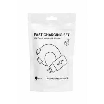 Samsung 25W USB-C Super Fast Charging Travel Adapter z kablem USB-C na USB-C - Czarny