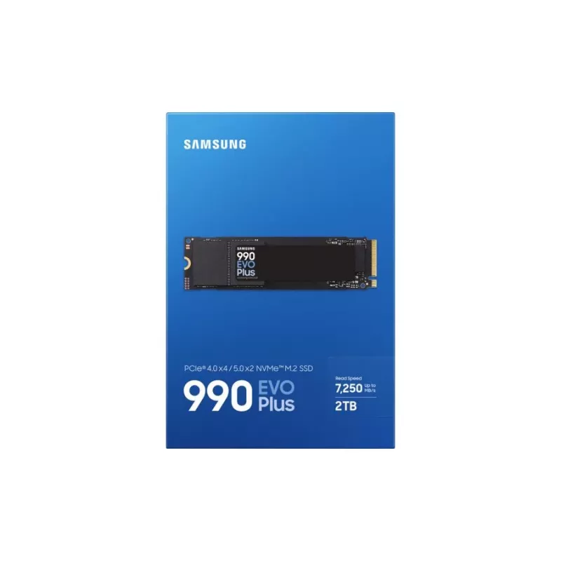 Samsung 990 EVO Plus SSD, 2 TB, M.2, PCIe 4.0, 7150 MB/s, 1350000 IOPS, Czarny