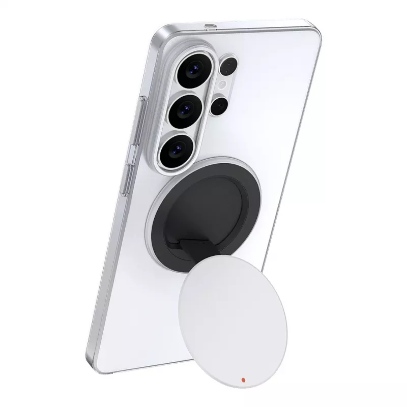 Samsung by Hochuen 360° Magnetyczna Podstawka Biurkowa do Smartfonów i Tabletów – Srebrna, Uniwersalna, Składana, Aluminiowa z Magnesami N52