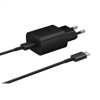 Samsung EP-TA800EBE + EP-DG980BBE 25W Travel Charger i kabel USB-C do USB-C Black (Bulk)
