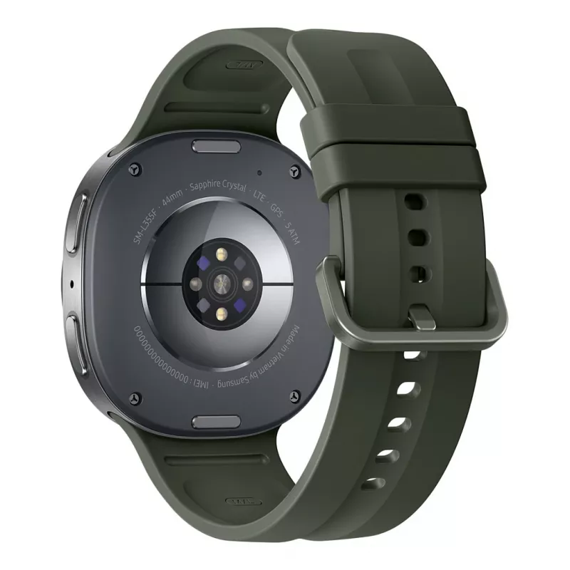 Samsung Galaxy Watch9 LTE 44 mm Silver Smartwatch z oliwkowym paskiem sportowym M/L