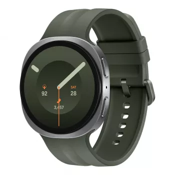 Samsung Galaxy Watch9 LTE 44 mm Silver Smartwatch z oliwkowym paskiem sportowym M/L
