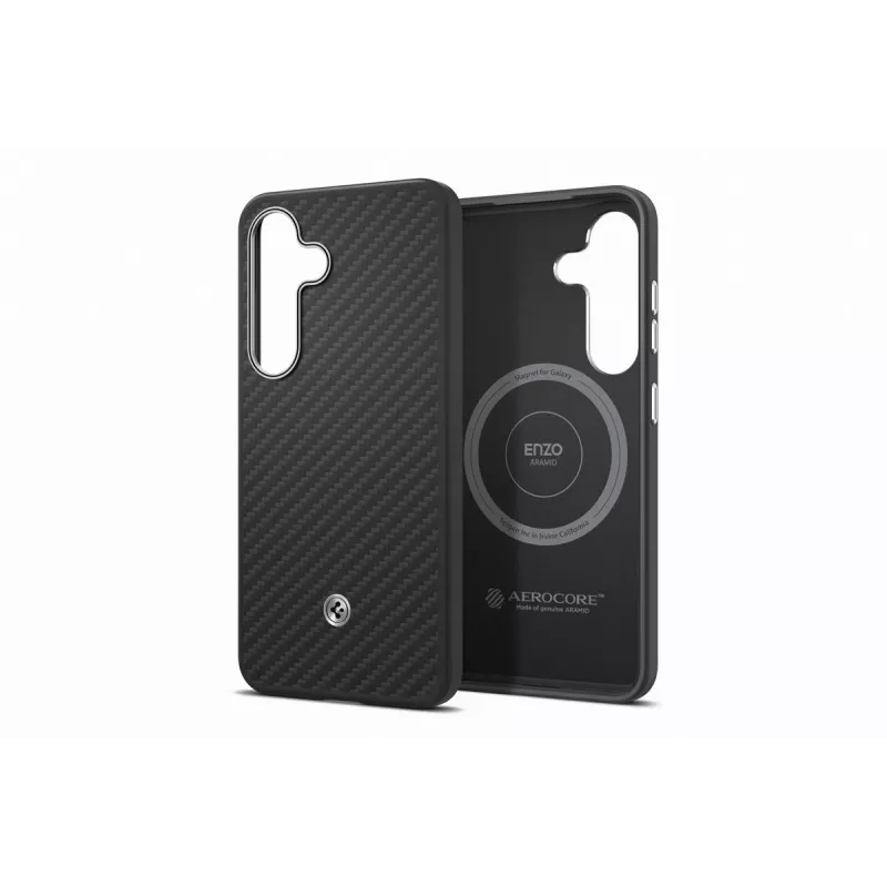 Samsung GP-FPS931PGABW Enzo Aramid Case do Samsung Galaxy S25, Czarny Srebrny
