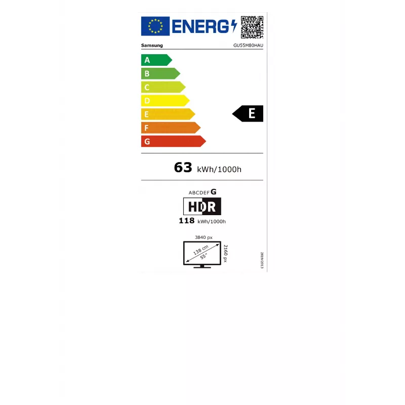 Samsung GU55M80HAUXZG 55 cali 4K Ultra HD QLED Smart TV (2024) - 3840 x 2160, 100Hz, Tizen OS, Direct Full Array, Quantum HDR 1500