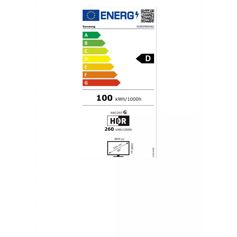 Samsung GU85M80HAUXZG 85 cali 4K Ultra HD Smart TV LED (2024) - Tizen, VESA 400x300, Wi-Fi, LAN, HDMI