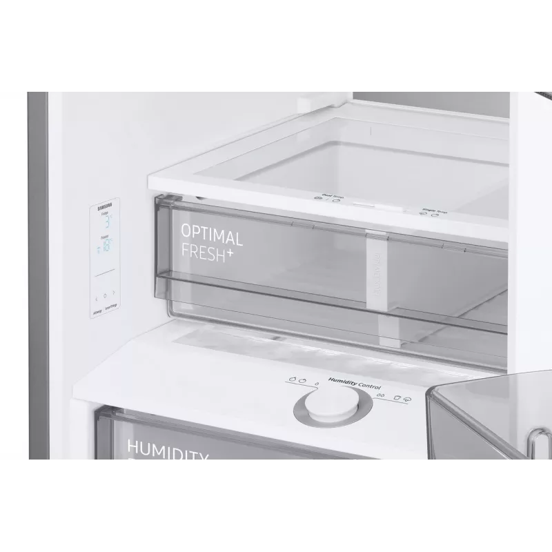 Samsung RB38C7B6BS9/EF Lodówka z zamrażalnikiem dolnym, 390L pojemności całkowitej, No Frost, sprężarka inwerterowa Digital Inverter, wykończenie ze stali nierdzewnej, Wi-Fi SmartThings