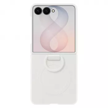 Samsung silikonowe etui z magnesem pierścieniowym do Galaxy Z Flip8, białe