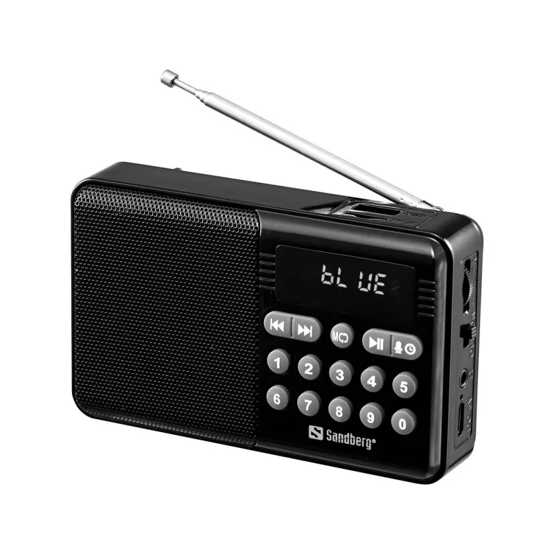 SANDBERG Speaker Radio FM+BT Recharge Przenośny głośnik Bluetooth z radiem FM, AUX, USB, MicroSD, 6W, czarny
