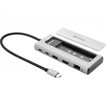 SANDBERG USB-C Mini Dock / Hub - Space Grey - 4K@30Hz, 30W PD
