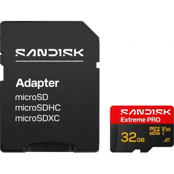 SanDisk Extreme PRO microSDHC 32GB UHS-I U3 V30 Karta Pamięci do 100 MB/s odczytu