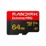 SanDisk Extreme PRO microSDXC 64GB UHS-I U3 V30 do 200 MB/s odczytu