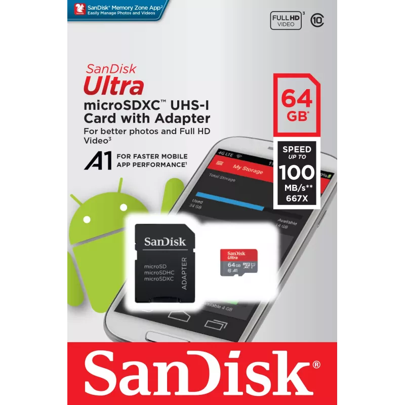 Karta pamięci SanDisk Ultra 128GB microSDXC z adapterem SD